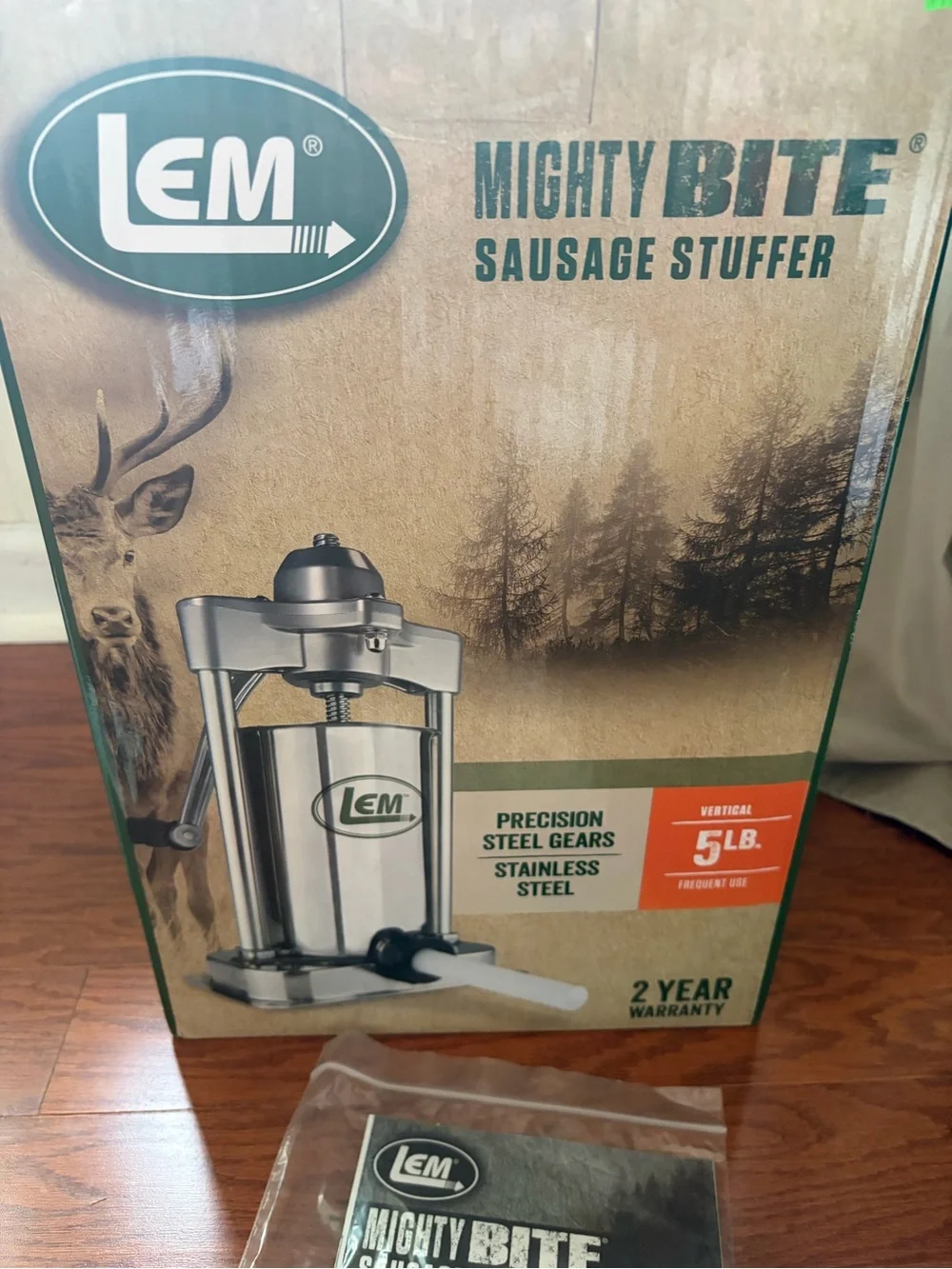 LEM Mighty Bite Stainless Steel Sausage Stuffer 5lb